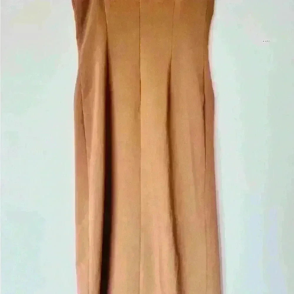 NEW! French Connection Azra Twill Strapless Neck Sleeveless Button Midi Dress - Picture 5 of 9